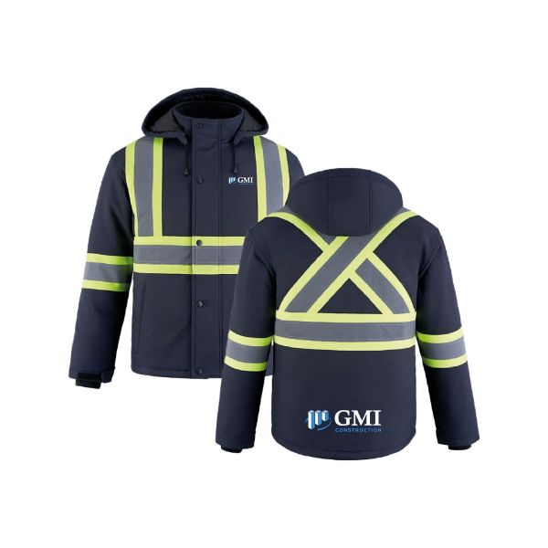 Image de Veste Softshell isolée haute visibilité avec capuche amovible
